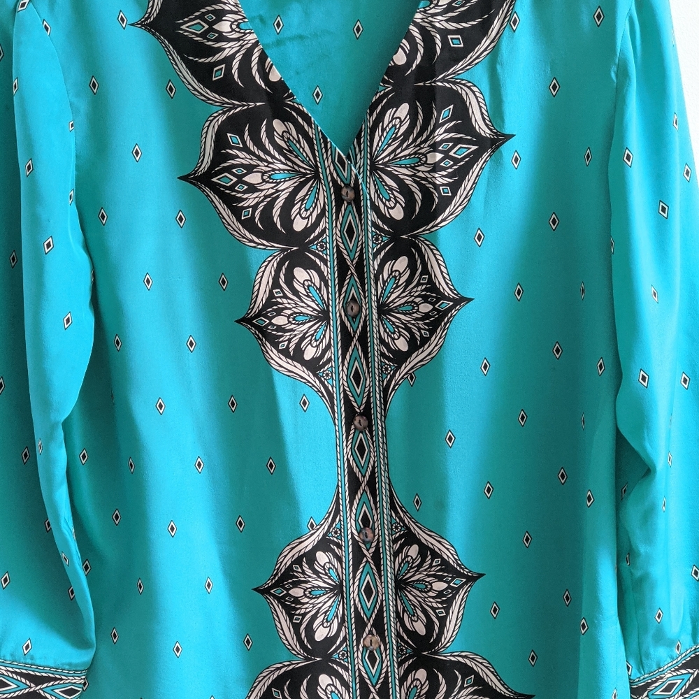 Vintage 100% silk blouse - Picture 3 of 9